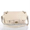 Weaving printing shoulder bag leather handbag