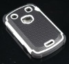 White+Black Cambo Case Silicone +Polyester PC Hard Case For Blackberry9900 9930