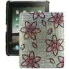 White Bling With Pink Flower Case Skin Cover For Apple iPad