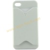 White Credit Card Matte Hard Cover Plastic Case For iPhone 4