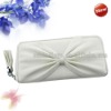 White Cute Bowknot Zippered Long Women Clutch Wallet Purse Bag