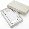 White Deluxe Leather Chrome Back Case for Samsung Galaxy S2 i9100