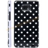White Dot Black Hard Cover Case Shell For Samsung Galaxy S2 i9100