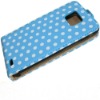 White Dots Blue Leather Case for Samsung Galaxy S2 i9100