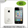 White Hard Case Cover Rear Back for iPhone 4