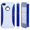 White Hard Case Skin Plastic Cover Protector With Green TPU Cover For iPhone 4