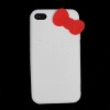 White Lovely Hello Kitty design case iphone4 silicone