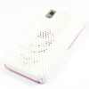 White Mesh Skin Hard Back Case Cover For Samsung S5230