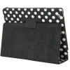 White Polka Dot Leather Stand Cover Case For iPad 2