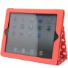 White Polka Dot Leather Stand Cover Case For iPad 2 2th