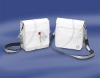 White simple but elegant message school bag