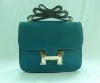 Whole sale real leather handbag bags imitation designer Blue