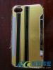 Wholesale Gold Chrome + Aluminum cover case skin for iphone 4 4G, OEM(Paypal Accept)