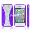 Wholesale Purple Opposite Cell Pohone Grid Case For iphone 4
