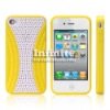 Wholesale Yellow Opposite Mobile Grid Case For iphone 4