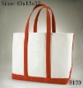 Wholesale brief design ladies canvas white hand bags