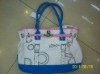 Wholesale name brand white canvas handbag