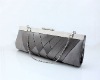 Women 2 Compartment Evening Party Clutch Handbag Gray 025