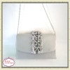 Women Rhinestone White Satin Evening Purse