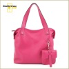 Women elegant multifunctional Genuine Cow Leather tote bag ( hang with a coin purse)