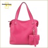 Women elegant multifunctional Genuine Cow Leather tote bag ( hang with a coin purse)