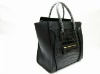 Women leather design hot sell black handbags