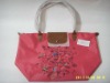 Women red nylon polyester embroidered bags