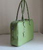 Women's hot sellling brand green pu leather handbag