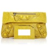 Women's wholesale yellow genuine leather clutch bags