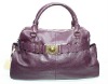 Womens design high quality leather purple handbags