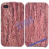 Wood Grain Style Leather Flip Case for iPhone 4 iPhone4S(Rose)