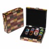 Wooden Chip Case with Poker Chips