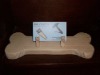 Wooden Dog bone business card caddy