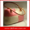 Wool Felt Tote handbag (Pink and Linen White)