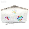 Woven material clutch evening bags WI-0617