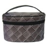 (XHF-COSMETIC-047) plaid print round cosmetic bag