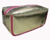 (XHF-COSMETIC-106)     cosmetic bag with shinny gold appearance