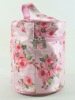 (XHF-COSMETIC-156) elegent flower print satin cosmetic bag