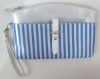 ( XHF-COSMETIC-182) strip print satin sponage cosmetic bag