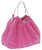 (XHF-LADY-093) terry fabric lady handbag with rope handle