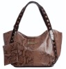 (XHF-LADY-128) snake skin pu lady bag with rivets decoration