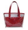 (XHF-LADY-184) clear pvc handbag with cute red bag inside