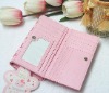 (XHF-WALLET-012) fashion lady wallet in pink color