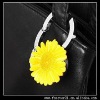 YELLOW ACRYLIC CHRYSANTHEMUM FOLDABLE TABLE HANGER HOOK