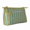 Yellow And Green Bamboo Grid Canvas Fabric Toiletry Bag