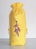 Yellow Drawstring Nonwoven Wine Bottle bag