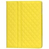 Yellow Luxury Quilted Leather Case for iPad 2