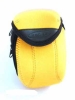 Yellow Neoprene digital camera holder case with zipper closure for Nikon