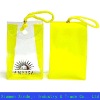 Yellow PVC Cosmetic bag with drawstring