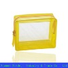 Yellow PVC cosmetic bag